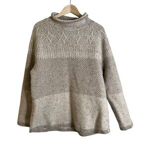 Woolrich Sienna Cove Turtleneck Sweater Womens Size XL Beige Lambswool Blend